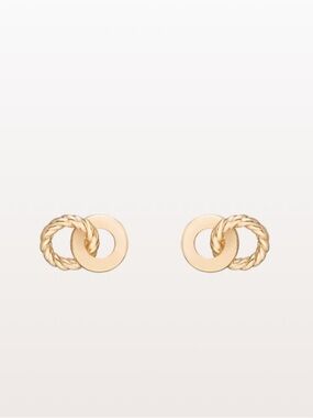 Aurate Interlocking Twist Stud Earrings in Gold